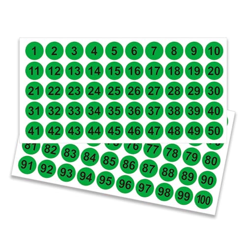 50 Blatt Zahlenaufkleber, rund, selbstklebend, Zahlen, Farbe, nummerierte Aufkleber, Klassifizierungsetiketten für Bürospinde von BFANGLC
