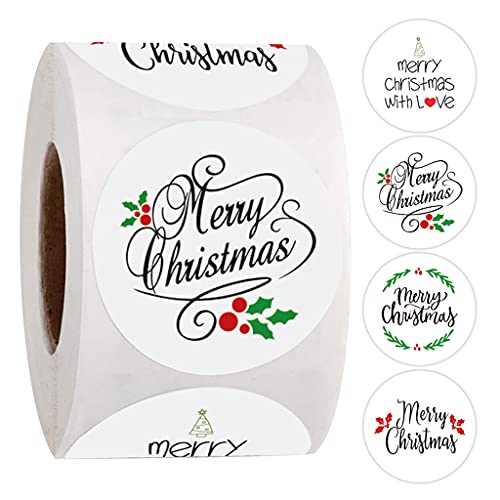 500 Stück Frohe Weihnachten Aufkleber 4 Designs Runde Feiertagsetiketten Aufkleber zum Backen Paket Umschlag Schreibwaren 500 Stück Frohe Weihnachten Aufkleber 4 Designs Runde Feiertagsetiketten Aufkleber zum Backen Paket Umschlag Schreibwaren von BFANGLC