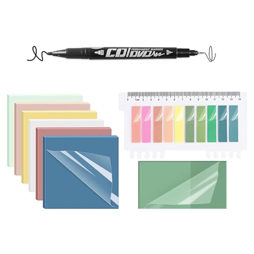 550 Blatt Haftnotizen, Registerkarten mit Marker, Stift für Schule, Büro, transparente Haftnotizen, Datei-Tabs, Lesezeichen von BFANGLC