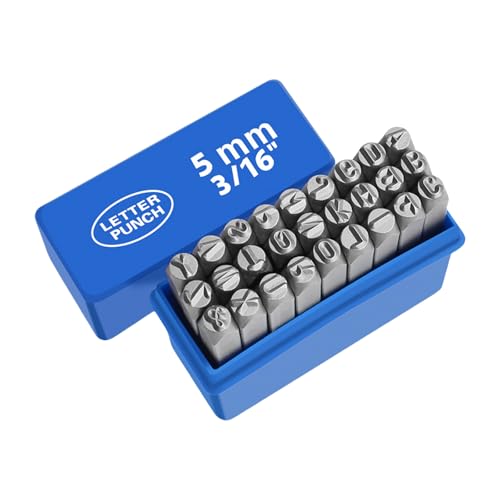 BFANGLC 27-teiliges Metall-Buchstaben-Stanz-Set, Metallstempel-Set, Briefstempel-Set, Metallstempel-Set, für Leder, Holz von BFANGLC