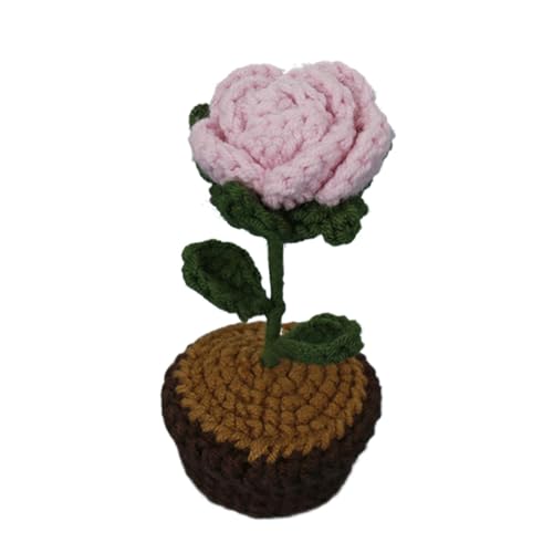 BFANGLC Kleine Häkelblume Topfpflanze gestrickte Herzform Blume in Vasen Ornament für Valentinstag Hochzeit Dekoration BFANGLC Kleine Häkelblume Topfpflanze gestrickte Herzform Blume in Vasen Ornament für Valentinstag Hochzeit Dekoration von BFANGLC