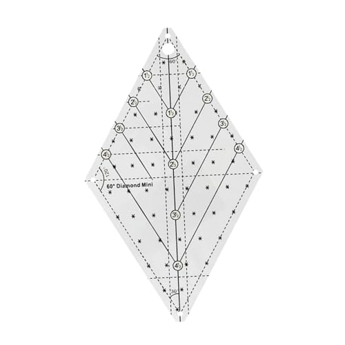 BFANGLC Multifunktionales Nählineal, Stoffschneidelineal, Acryl, Quilter, Lineal, 60 Grad, Quiltvorlage, Lineal von BFANGLC