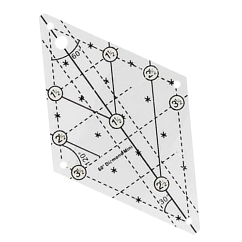 BFANGLC Multifunktionales Nählineal, Stoffschneidelineal, Acryl, Quilter, Lineal, 60 Grad, Quiltvorlage, Lineal von BFANGLC