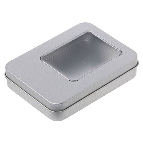 BFANGLC Rechteckige Aufbewahrungsbox aus Weißblech mit halbtransparentem Fensterdeckel, Metalldosenboxen für Lipgloss, Aquarell, Schmuck, Make-up BFANGLC Rechteckige Aufbewahrungsbox aus Weißblech mit halbtransparentem Fensterdeckel, Metalldosenboxen für Lipgloss, Aquarell, Schmuck, Make-up von BFANGLC