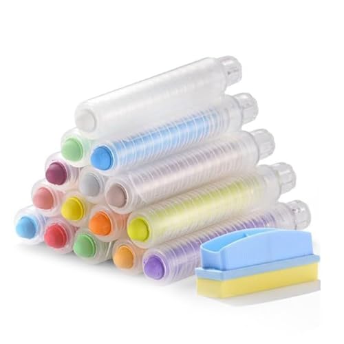 BFANGLC Staubfreie Kreide mit Kreidehalter und Whiteboard-Radiergummi, 15 Stück BFANGLC Staubfreie Kreide mit Kreidehalter und Whiteboard-Radiergummi, 15 Stück von BFANGLC