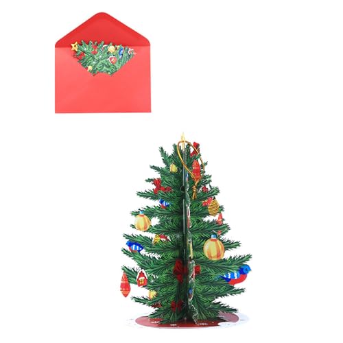 Festliche Weihnachtsbaumschmuckkarte mit Umschlag 3D-Grußkarten Weihnachtskarte Urlaubskarte Winterkarten Festliche Weihnachtsbaumschmuckkarte mit Umschlag 3D-Grußkarten Weihnachtskarte Urlaubskarte Winterkarten von BFANGLC