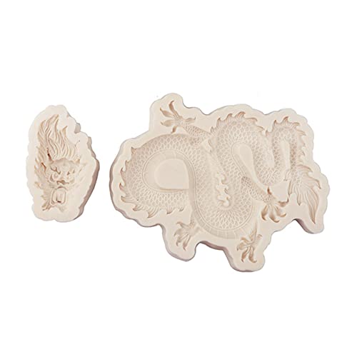 Gemusterte Drachen-Silikonform, Fondant, Kuchenzubehör, Gebäck, Backzubehör, Harz, Ornamente, handgefertigte Seifenform von BFANGLC