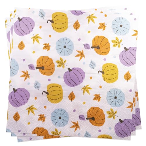 Kürbis-Ahornblätter Servietten 50 Stück Papierservietten 33 x 33 cm Partyservietten Herbsternte, 3-lagig Papier Kürbis-Ahornblätter Servietten 50 Stück Papierservietten 33 x 33 cm Partyservietten Herbsternte, 3-lagig Papier von BFB
