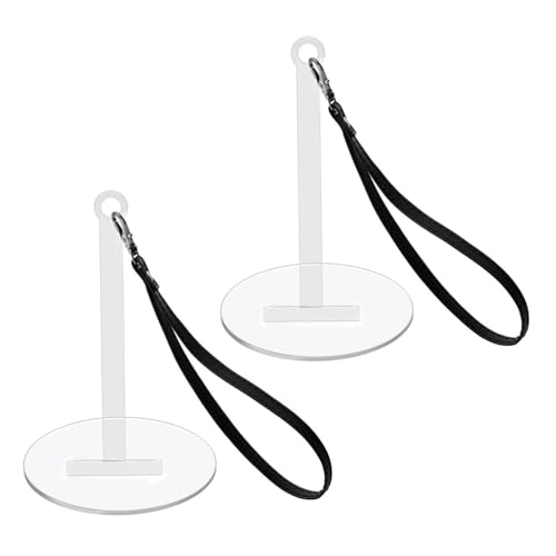 BFLKY 2 x Strickgarnhalter mit Umhängeband, Garnspender mit Handgelenkschlaufe, Handgelenkspender, transparenter Garnhalter BFLKY 2 x Strickgarnhalter mit Umhängeband, Garnspender mit Handgelenkschlaufe, Handgelenkspender, transparenter Garnhalter von BFLKY