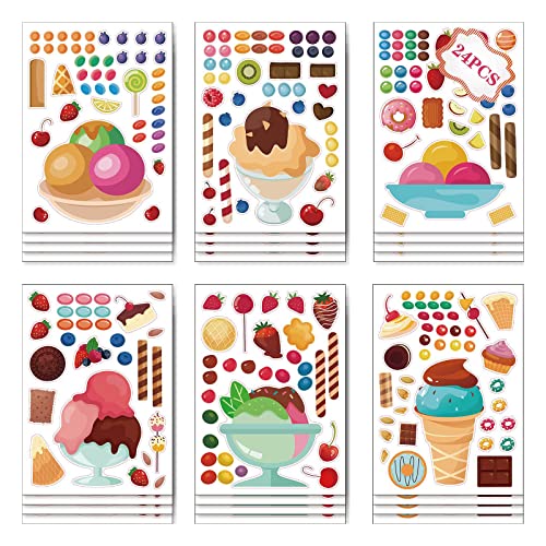 BFLKY 24 x Eiscreme-Aufkleber für Kinder, Mädchen, Schreibtisch-Aufkleber, MAO-Aufkleber, lassen Sie Ihrer Fantasie freien Lauf BFLKY 24 x Eiscreme-Aufkleber für Kinder, Mädchen, Schreibtisch-Aufkleber, MAO-Aufkleber, lassen Sie Ihrer Fantasie freien Lauf von BFLKY