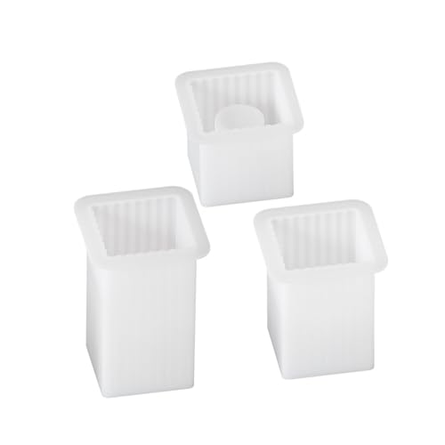 BFLKY 3 x Silikonformen, quadratisch, gestreift, Kerzenhalter, Gießformen, Kerzenhalter, Gipsformen für Kerzenhalter BFLKY 3 x Silikonformen, quadratisch, gestreift, Kerzenhalter, Gießformen, Kerzenhalter, Gipsformen für Kerzenhalter von BFLKY
