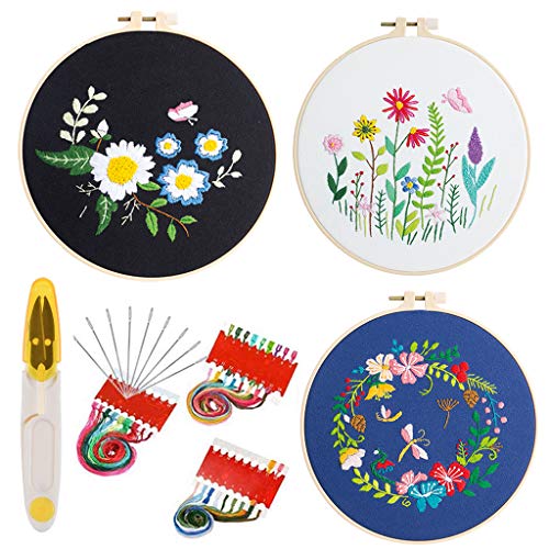 BFLKY Blumenmuster-Stickset, Handarbeitswerkzeuge, bedruckt, Anfänger, Stickerei, Nähen, Handwerk BFLKY Blumenmuster-Stickset, Handarbeitswerkzeuge, bedruckt, Anfänger, Stickerei, Nähen, Handwerk von BFLKY