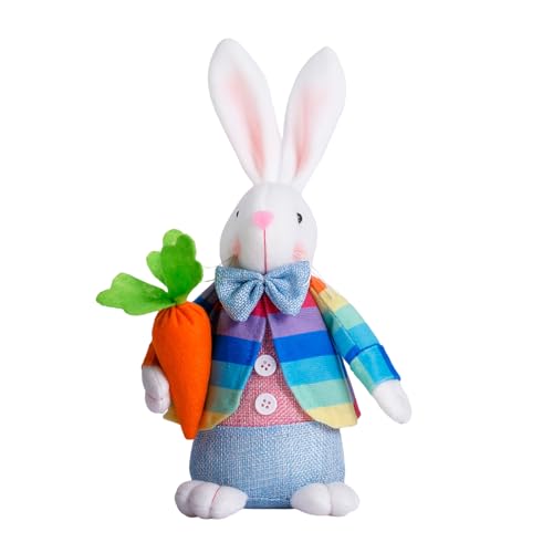 BFLKY Bunte Festival-Hasen-Spielzeug-Figur für Frühlingsparty, Feiern, warme Berührungen, Plüsch-Spielzeug BFLKY Bunte Festival-Hasen-Spielzeug-Figur für Frühlingsparty, Feiern, warme Berührungen, Plüsch-Spielzeug von BFLKY
