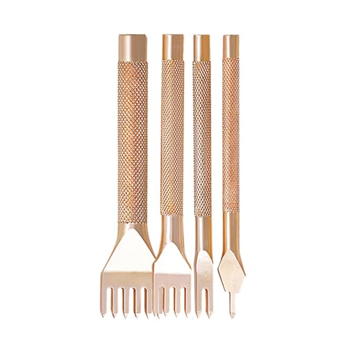 BFLKY Leder-Bastelwerkzeug-Set, Zinken-Werkzeug-Set, Lederhandwerk, Schnürung, Nähwerkzeug, Lederverarbeitung, Lochstanzer, 4 Stück BFLKY Leder-Bastelwerkzeug-Set, Zinken-Werkzeug-Set, Lederhandwerk, Schnürung, Nähwerkzeug, Lederverarbeitung, Lochstanzer, 4 Stück von BFLKY