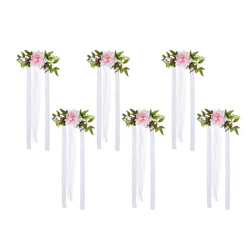 BFLKY Schöne Blumenstuhl-Dekoration für Hochzeiten, künstliche Dekoration mit Grün für Gangsitze BFLKY Schöne Blumenstuhl-Dekoration für Hochzeiten, künstliche Dekoration mit Grün für Gangsitze von BFLKY