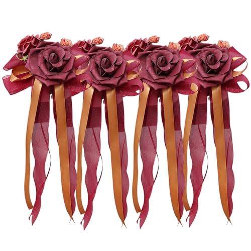 BFLKY Set mit 4 luxuriösen Hochzeitsfahrzeug-Verzierungen, Seidenblumensträuße für Hochzeitsautobrillen und Griff-Verschönerungen BFLKY Set mit 4 luxuriösen Hochzeitsfahrzeug-Verzierungen, Seidenblumensträuße für Hochzeitsautobrillen und Griff-Verschönerungen von BFLKY