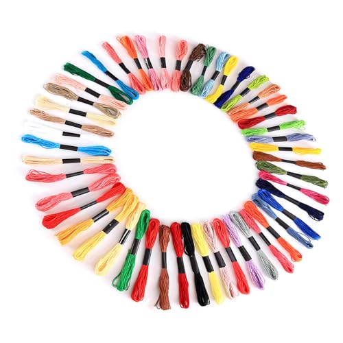 BFLKY Stickgarn, Stickgarn, Stickgarn für Kreuze, Nähen, Freundschaftsarmbänder, Knoten, Armbänder, 50 Farben BFLKY Stickgarn, Stickgarn, Stickgarn für Kreuze, Nähen, Freundschaftsarmbänder, Knoten, Armbänder, 50 Farben von BFLKY
