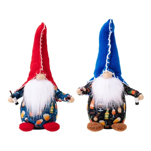 BFLKY Zwerge zum Veteranentag, Plüsch, schöne skandinavische Tomtes, Paar, Elfen, Dekoration, Weinglas, Plüsch-Ornament BFLKY Zwerge zum Veteranentag, Plüsch, schöne skandinavische Tomtes, Paar, Elfen, Dekoration, Weinglas, Plüsch-Ornament von BFLKY