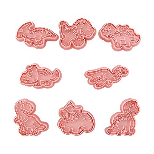 Dinosaurier-Form, 3D-Cartoon-Form, drückbar, Keksform, Backgeschirr, 8 Stück von BFLKY