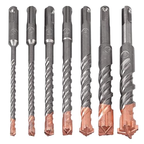Drehende Hammerbohrung Packung mit 7 Hartmetall-Kreuz-Bohrhammer-Bohrern 5–18 mm for Mauerwerk von BFNDSSEOU