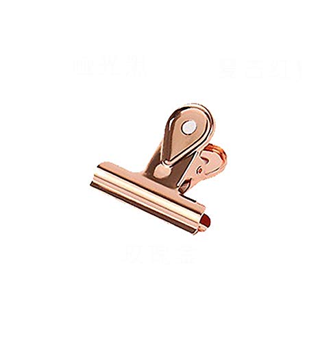 Metallscharniere Papierhalterung Büroklammern in Roségold-Bulldog-Form, 4er-Pack, große Ordner-/Scharnierklemmen aus Edelstahl for Bilder, Zuhause, Küche, Bürobedarf, 40 mm(Gold) von BFNDSSEOU