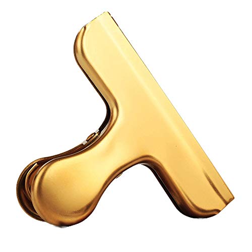 Metallscharniere Papierhalterung Goldene Bulldog-Büroklammern aus Edelstahl, große Binderclips, Klemmhalter for Zeichenbretter, Malerei, Zuhause, Küche und Büro (76 mm)(6pack) von BFNDSSEOU