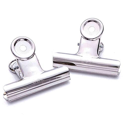 Metallscharniere Papierhalterung Scharnierklammern aus Metall, 7,6 cm, silberfarbene Bulldog-Büroklammer/Geldordnerklammern for Bilder, Fotos, Home-Office-Zubehör, 2er-/4er-/6er-Pack(2 Pack) von BFNDSSEOU