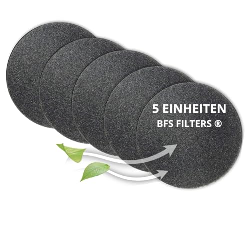 BFS Filters Pack mit 5 Ersatzfiltern für Pluggit EV100 / EV200 / EV500 / REV150 – Abmessungen ø135 mm, Filterklasse PPI von BFS FILTERS