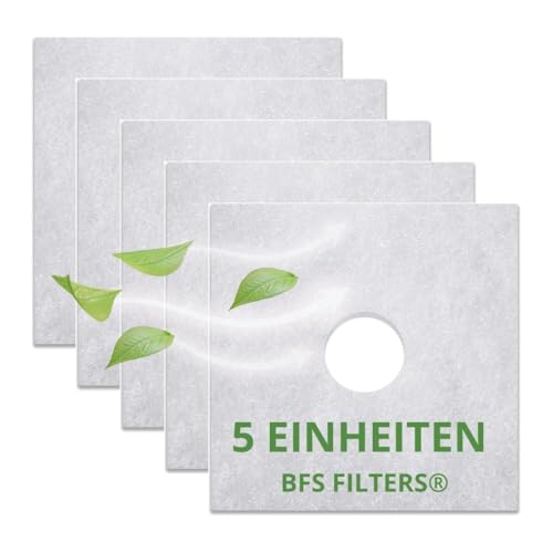 BFS Filters Pack mit 5 Ersatzfiltern kompatibel mit Helios Lüfter Elf/ELSN 00939 ELS, Luft- und Staubfilter, Abmessungen 160x160 mm, ø42 mm, Filter G2 von BFS FILTERS