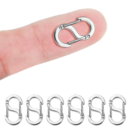 6 Stück Mini Karabiner,Armbander Verschluss,Kettenverschluss Edelstahl,Armband-Verbinder,Halsketten-Armbandverkürzer,für Schultertasche Kette,Halskette,Armband,Schlüsselschnall,Reißverschluss(Silbrig) 6 Stück Mini Karabiner,Armbander Verschluss,Kettenverschluss Edelstahl,Armband-Verbinder,Halsketten-Armbandverkürzer,für Schultertasche Kette,Halskette,Armband,Schlüsselschnall,Reißverschluss(Silbrig) von BFUZXY