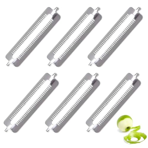 6 Stück Sparschäler Tupper,Schäler für Tupperware Ersatzteile,Ersatzklingen Edelstahl,Ersatzklinge,Schälmesser für Kartoffelschäler,Turbo Spargelschäler,Gurkenschäler,Gemüseschäler und Orangenschäler von BFUZXY