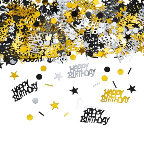 Geburtstagsdeko,Konfetti Geburtstag,Streudeko Happy Birthday Deko,Happy Birthday Bunt Confetti Tischdeko Geburtstag,Glitzer GeburtstagsdekoTisch Frau Mann,DIY Streudeko Geburtstags Party (15g) von BFUZXY