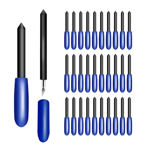 BFVV 30 Stück 60-Grad-Wolframstahl-Schriftzug-Klingen für Cricut Explore/Maker, kompatibel mit allen Air/Air 2/3/Maker-Modellen, schneidet Spanplatten, Leder, Metall usw von BFVV