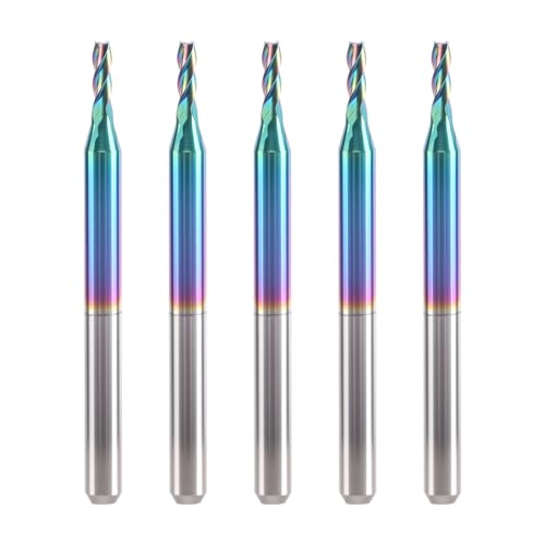 BFVV 【5 PCS CNC Router Bit Set】 1/20.3 cm Shank, 1/40.6 cm Cutting Diameter, 4-Flute Spiral Up-Cut Solid Carbide Fräser with DLC Coating for fine milling, Micro-Hole Processing, etc BFVV 【5 PCS CNC Router Bit Set】 1/20.3 cm Shank, 1/40.6 cm Cutting Diameter, 4-Flute Spiral Up-Cut Solid Carbide Fräser with DLC Coating for fine milling, Micro-Hole Processing, etc von BFVV
