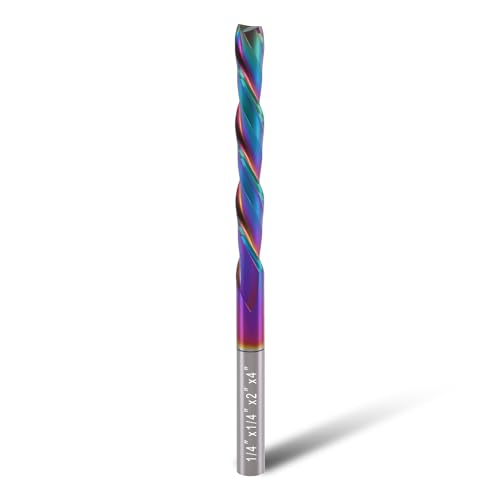BFVV Extra langer Downcut Spiralfräser-Bit, 6,35 mm Schaft und Schnittdurchmesser, 5,1 cm CL, 10,2 cm OVL mit DLC-Beschichtung, Vollhartmetall-CNC-Bits, Schaftfräser für Holzschnitzen, Schlitzen BFVV Extra langer Downcut Spiralfräser-Bit, 6,35 mm Schaft und Schnittdurchmesser, 5,1 cm CL, 10,2 cm OVL mit DLC-Beschichtung, Vollhartmetall-CNC-Bits, Schaftfräser für Holzschnitzen, Schlitzen von BFVV