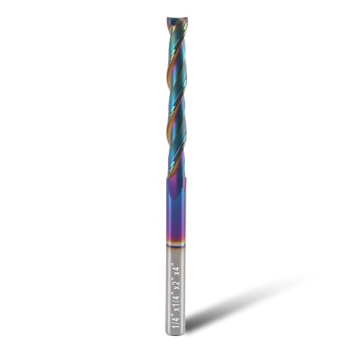 BFVV Extra langer Upcut Spiralfräser-Bit, 1/4-Zoll-Schaft, 1/4-Zoll-Schnittdurchmesser, 5,1 cm Schnittlänge mit DLC-Beschichtung, 10,2 cm Gesamtlänge – Vollhartmetall-CNC-Frässtifte für BFVV Extra langer Upcut Spiralfräser-Bit, 1/4-Zoll-Schaft, 1/4-Zoll-Schnittdurchmesser, 5,1 cm Schnittlänge mit DLC-Beschichtung, 10,2 cm Gesamtlänge – Vollhartmetall-CNC-Frässtifte für von BFVV