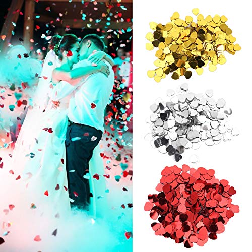 4500 Stück Mehrfarbiges Konfetti in Herzform mit Pailletten, Party-Tischkonfetti für Hochzeitsfeiern, Ballon-Vasenfüller von BFYDOAA