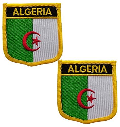 Bestickte Aufnäher mit internationaler Algerien-Flagge, taktische Moral-Applikation, zum Aufbügeln oder Aufnähen, 2 Stück (Algerien) von BFYDmttuBF
