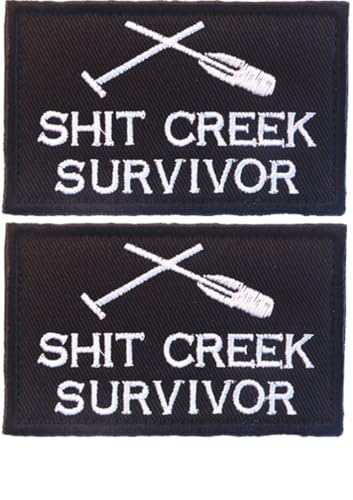 Bestickte Stoffaufkleber sind geeignet für Rucksackarmbänder, bestickte Taschen und Stoffaufkleber (Shit Creek Survivor) von BFYDmttuBF