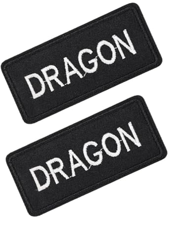 Englische Stickerei-Aufkleber, Haken, Schlaufen, Stickaufnäher, 2 taktische Moral-Abzeichen, Stoffaufkleber, Taschen, Hüte, Kleidung (Drachen) von BFYDmttuBF