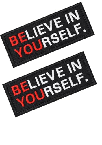 Englische Stickerei-Aufkleber, Klettverschluss-Stickerei, 2 taktische Moral-Abzeichen, Stoffaufkleber, Taschen, Hüte, Kleidung (Glauben Sie an sich selbst) von BFYDmttuBF