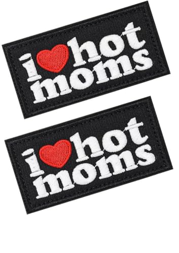 Englische Stickerei-Aufkleber, Klettverschluss-Stickerei, 2 taktische Moral-Abzeichen, Stoffaufkleber, Taschen, Hüte, Kleidung (I Hot Moms) von BFYDmttuBF
