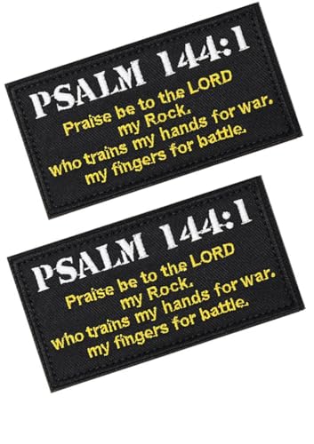 Englische Stickerei-Aufkleber, Klettverschluss-Stickerei, 2 taktische Moral-Abzeichen, Stoffaufkleber, Taschen, Hüte, Kleidung (Psalm 144:1) von BFYDmttuBF