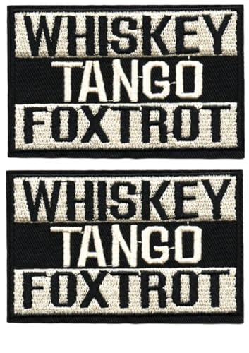 Stickerei-Aufnäher, taktische Moral-Aufkleber, Verschlüsse, Bügeln und Nähen, 2 englische Textabzeichen, Kleidungsdekorationsaufkleber und Stoff (Whiskey Tango Foxtrot) von BFYDmttuBF