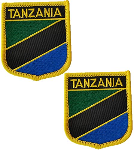 Tansania Aufnäher mit Flagge, bestickt, taktisch, Moral-Applikation, zum Aufbügeln, Aufnähen, 2 Stück (Tansania) von BFYDmttuBF