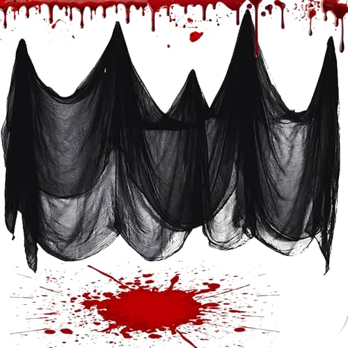 BFYGDP Halloween Deko Stoff 200 x 800 cm Halloween-Gruselige Tuch Dekostoff Schwarzes Spinnennetz Deko Baumwollgarn Spinnweben für Horror HalloweenDecor Hängende Party Innen Außen Garten Tür BFYGDP Halloween Deko Stoff 200 x 800 cm Halloween-Gruselige Tuch Dekostoff Schwarzes Spinnennetz Deko Baumwollgarn Spinnweben für Horror HalloweenDecor Hängende Party Innen Außen Garten Tür von BFYGDP