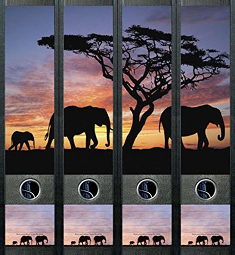 Ordnerrücken Elefant Afrika Ordner Ordneraufkleber Aufkleber Deko 425 von BG