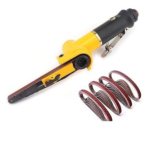 3/8" pneumatische Schleifmaschine Luftbandschleifer Polierwerkzeuge mit Schleifbändern for Luftkompressor-Kit 10 * 330 mm(Belt sander set) von BGAZA