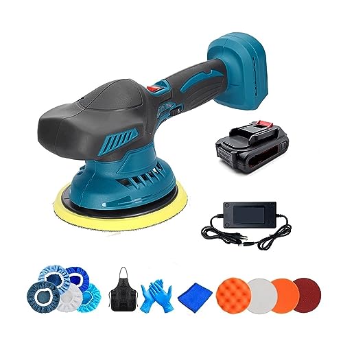 Elektroauto-Poliermaschine, hocheffiziente kabellose Auto-Wachs-Poliermaschine, multifunktionaler Exzenterschleifer(1PC 2000mAh Battery) von BGAZA