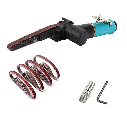 Mini-DIY-Schleifer, Schleifband, Holzbearbeitungswerkzeuge, 1/4-Zoll-Bandschleifer for Metallschleifen, Rostentfernung, Winkelschleifer(12pc belt sander set) von BGAZA